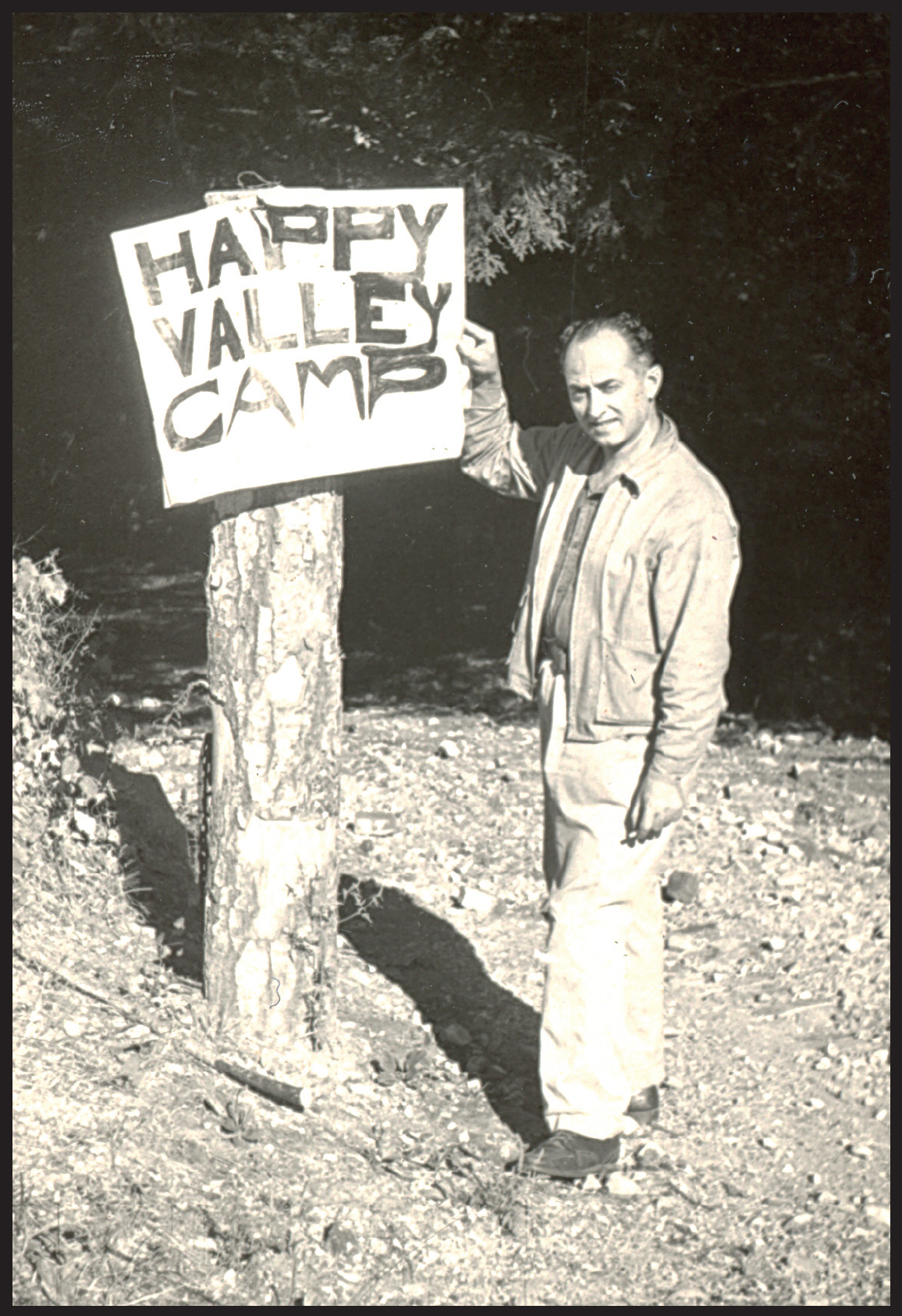Muzafer Sherif photographed at the first of the three camps in 1949.