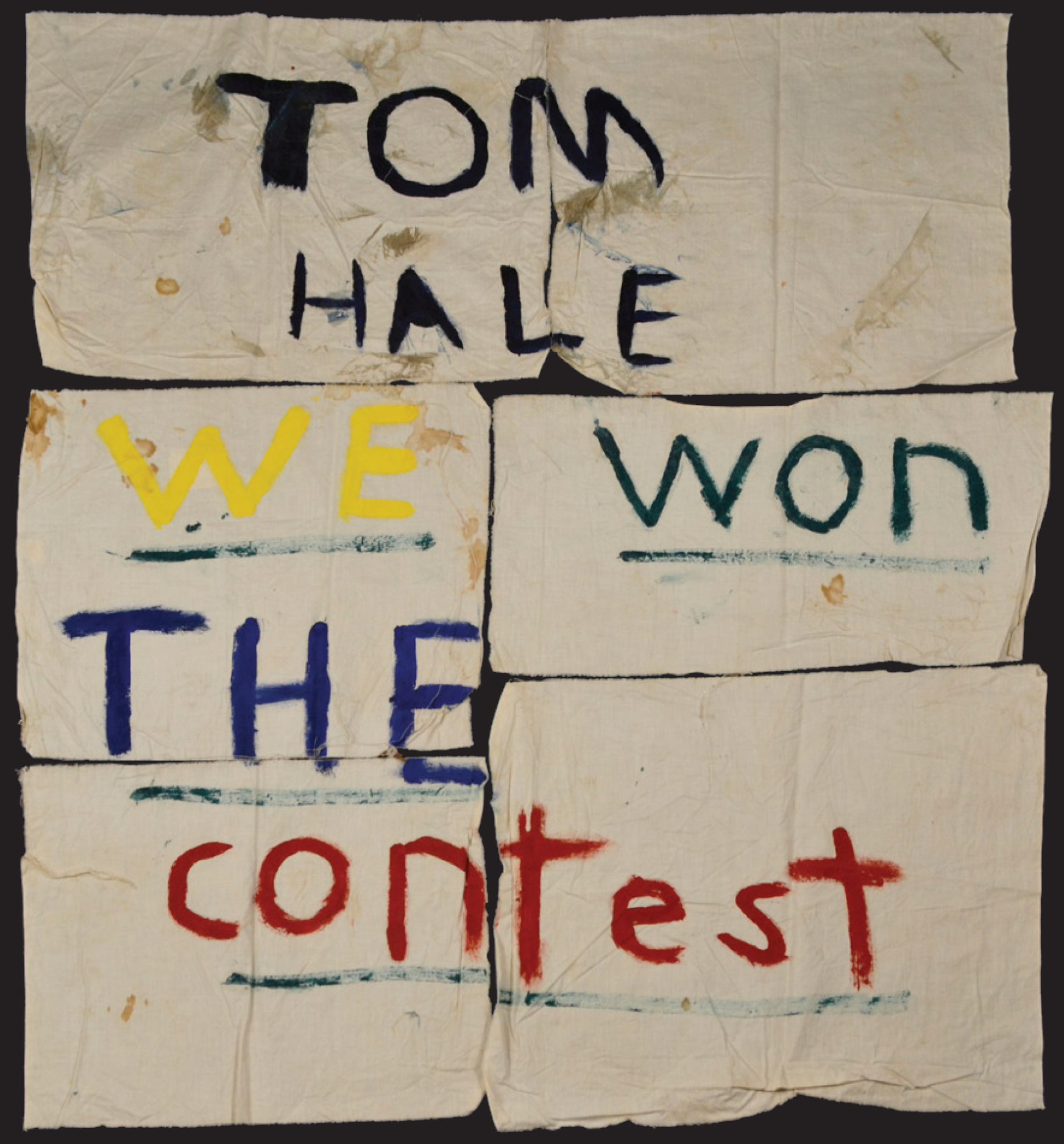 Poster from the 1954 camp at Tom Hale Boy Scout Camp (Robbers Cave State Park) made by the boys following their tournament win.